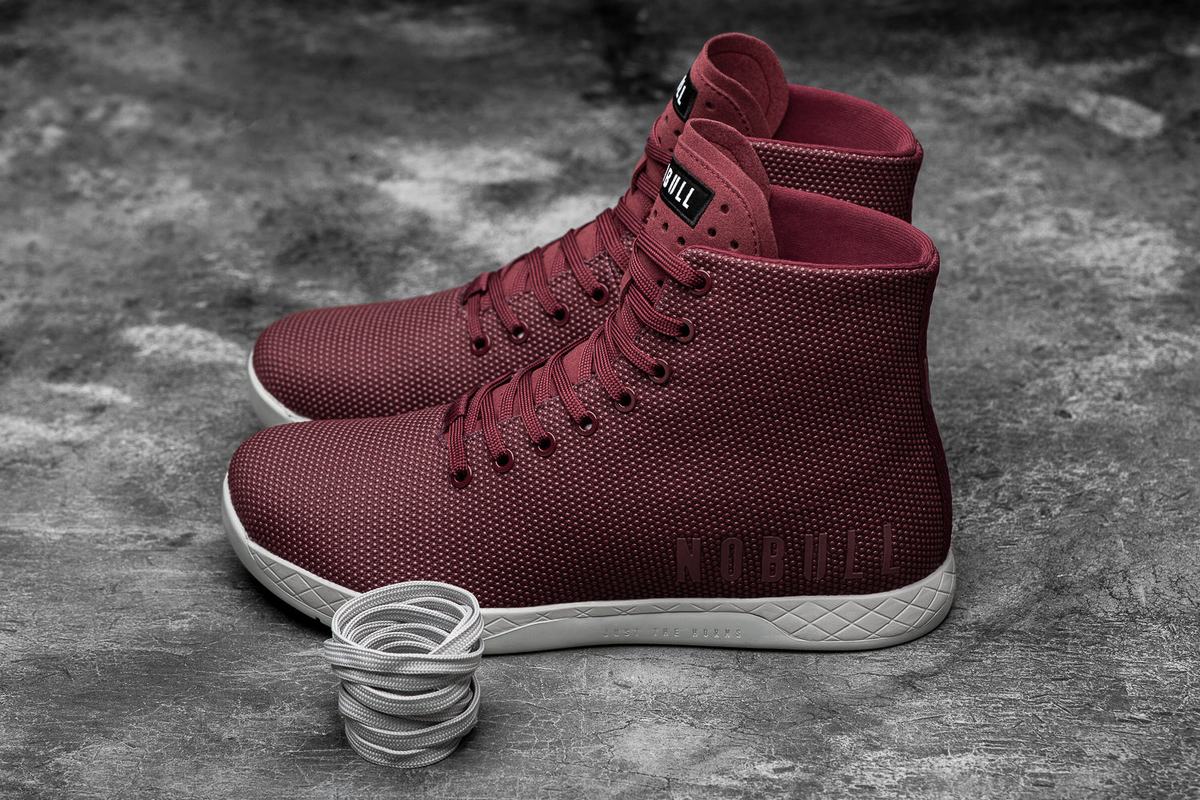Nobull Superfabric High-Top Arctic Men's Trainers Dark Red | Australia (YA9350)